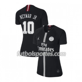 Camisetas Paris Saint Germain Neymar JR 10 Jordan Negro Mujer Tercera Equipacion 2018/2019